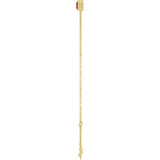 14K Gold Round Natural Mozambique Garnet Bezel-Set Link Bracelet - Yellow Gold - view 19