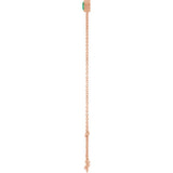 14K Gold Round Lab-Grown Emerald Bezel-Set Link Bracelet - Rose Gold - view 12