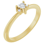 14K Gold Trillion Natural White Sapphire & Natural Diamond Accented Ring - Yellow Gold