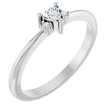 14K Gold Trillion Natural White Sapphire & Natural Diamond Accented Ring - White Gold
