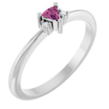 Platinum Trillion Natural Pink Tourmaline & Natural Diamond Accented Ring