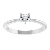 Platinum Trillion Natural White Sapphire & Natural Diamond Accented Ring - view 3