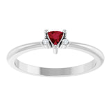 Platinum Trillion Natural Ruby & Natural Diamond Accented Ring - view 3