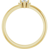 14K Gold Trillion Natural White Sapphire & Natural Diamond Accented Ring - Yellow Gold - view 2