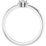 14K Gold Trillion Natural White Sapphire & Natural Diamond Accented Ring - White Gold - view 2
