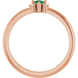 14K Gold Trillion Natural Emerald & Natural Diamond Accented Ring - Rose Gold - view 2