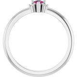14K Gold Trillion Natural Pink Tourmaline & Natural Diamond Accented Ring - White Gold - view 2