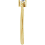 14K Gold Trillion Natural White Sapphire & Natural Diamond Accented Ring - Yellow Gold - view 4