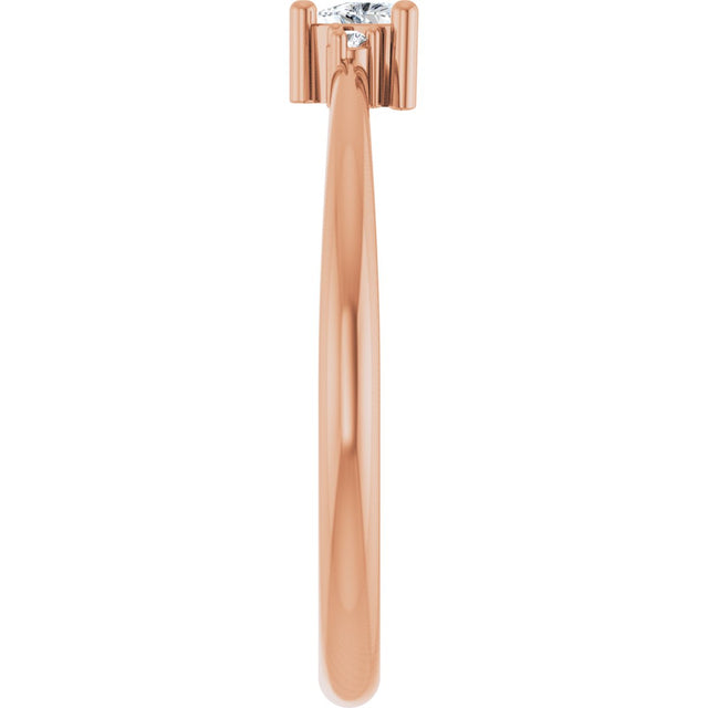 14K Gold Trillion Natural White Sapphire & Natural Diamond Accented Ring - Rose Gold - view 4