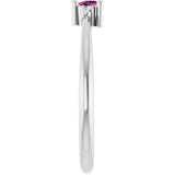 Platinum Trillion Natural Pink Tourmaline & Natural Diamond Accented Ring - view 4