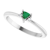 Platinum Trillion Natural Emerald & Natural Diamond Accented Ring - view 5
