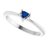 14K Gold Trillion Lab-Grown Blue Sapphire & Natural Diamond Accented Ring - White Gold - view 5
