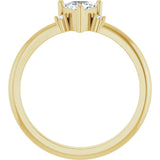 14K Gold Trillion Natural White Sapphire & Natural Diamond Accented Ring - Yellow Gold - view 2