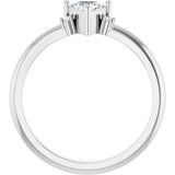 14K Gold Trillion Natural White Sapphire & Natural Diamond Accented Ring - White Gold - view 2