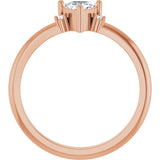 14K Gold Trillion Natural White Sapphire & Natural Diamond Accented Ring - Rose Gold - view 2