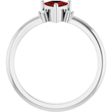 Platinum Trillion Natural Mozambique Garnet & Natural Diamond Accented Ring - view 2