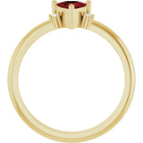 14K Gold Trillion Natural Mozambique Garnet & Natural Diamond Accented Ring - Yellow Gold - view 2
