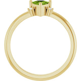 14K Gold Trillion Natural Peridot & Natural Diamond Accented Ring - Yellow Gold - view 2