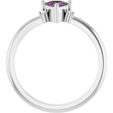 Platinum Trillion Lab-Grown Alexandrite & Natural Diamond Accented Ring - view 5