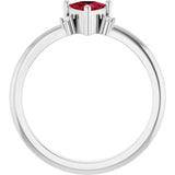 14K Gold Trillion Lab-Grown Ruby & Natural Diamond Accented Ring - White Gold - view 2