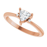 14K Gold Trillion Natural White Sapphire & Natural Diamond Accented Ring - Rose Gold - view 5
