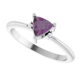 Platinum Trillion Lab-Grown Alexandrite & Natural Diamond Accented Ring - view 4