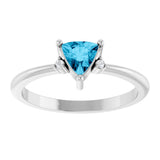 Platinum Trillion Natural Aquamarine & Natural Diamond Accented Ring - view 3