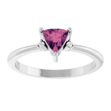 Platinum Trillion Natural Pink Tourmaline & Natural Diamond Accented Ring - view 3