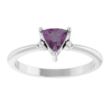 Platinum Trillion Lab-Grown Alexandrite & Natural Diamond Accented Ring - view 3
