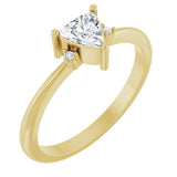 14K Gold Trillion Natural White Sapphire & Natural Diamond Accented Ring - Yellow Gold