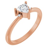 14K Gold Trillion Natural White Sapphire & Natural Diamond Accented Ring - Rose Gold
