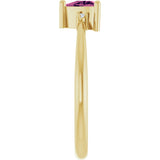 14K Gold Trillion Natural Pink Tourmaline & Natural Diamond Accented Ring - Yellow Gold - view 4