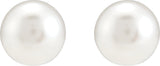 14K Gold White Pearl Pearl Piercing Piercing Earrings - view 2