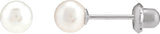 14K Gold White Pearl Pearl Piercing Piercing Earrings