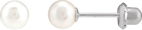 14K Gold White Pearl Pearl Piercing Piercing Earrings