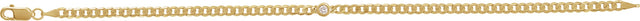 14K Gold Round Natural Diamond Bezel-Set Solitaire Curb Link Bracelet - view 12