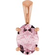 14K Gold Natural Pink Morganite Oval 4-Prong Solitaire Necklace or Pendant - Rose Gold