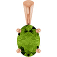 14K Gold Natural Peridot Oval 4-Prong Solitaire Necklace or Pendant - Rose Gold