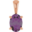 14K Gold Lab-Grown Alexandrite Oval 4-Prong Solitaire Necklace or Pendant - Rose Gold