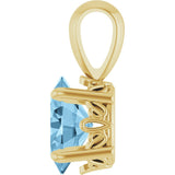 14K Gold Natural Sky Blue Topaz Oval 4-Prong Solitaire Necklace or Pendant - Yellow Gold - view 3