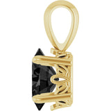 14K Gold Natural Black Onyx Oval 4-Prong Solitaire Necklace or Pendant - Yellow Gold - view 3