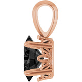 14K Gold Natural Black Onyx Oval 4-Prong Solitaire Necklace or Pendant - Rose Gold - view 3