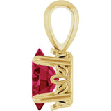 14K Gold Lab-Grown Ruby Oval 4-Prong Solitaire Necklace or Pendant - Yellow Gold - view 3