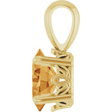 14K Gold Natural Citrine Oval 4-Prong Solitaire Necklace or Pendant - Yellow Gold - view 3