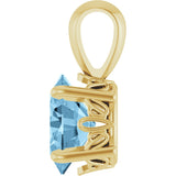 14K Gold Natural Sky Blue Topaz Oval 4-Prong Solitaire Necklace or Pendant - Yellow Gold - view 3