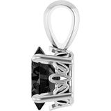 14K Gold Natural Black Onyx Oval 4-Prong Solitaire Necklace or Pendant - White Gold - view 3