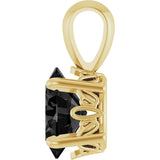 14K Gold Natural Black Onyx Oval 4-Prong Solitaire Necklace or Pendant - Yellow Gold - view 3