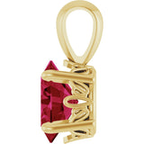 14K Gold Lab-Grown Ruby Oval 4-Prong Solitaire Necklace or Pendant - Yellow Gold - view 3