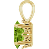 14K Gold Natural Peridot Oval 4-Prong Solitaire Necklace or Pendant - Yellow Gold - view 3