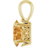 14K Gold Natural Citrine Oval 4-Prong Solitaire Necklace or Pendant - Yellow Gold - view 3